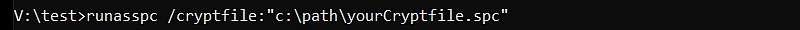 RunAsSpc command crypt file
